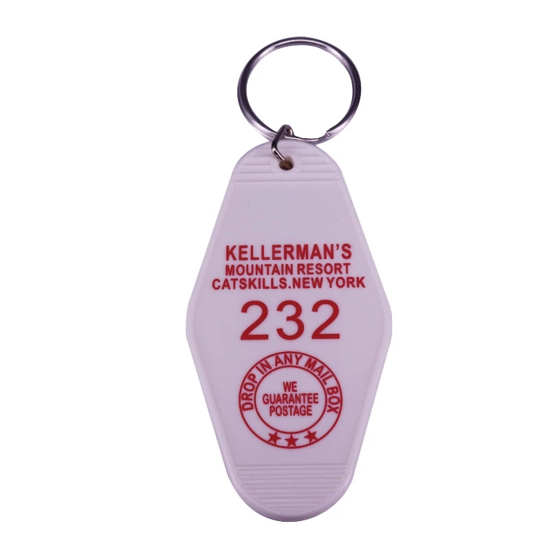 Hôtel coloré Motel le plastique acrylique pendentifs Keyring Motel de chaîne de clé Keytag trousseau de clés