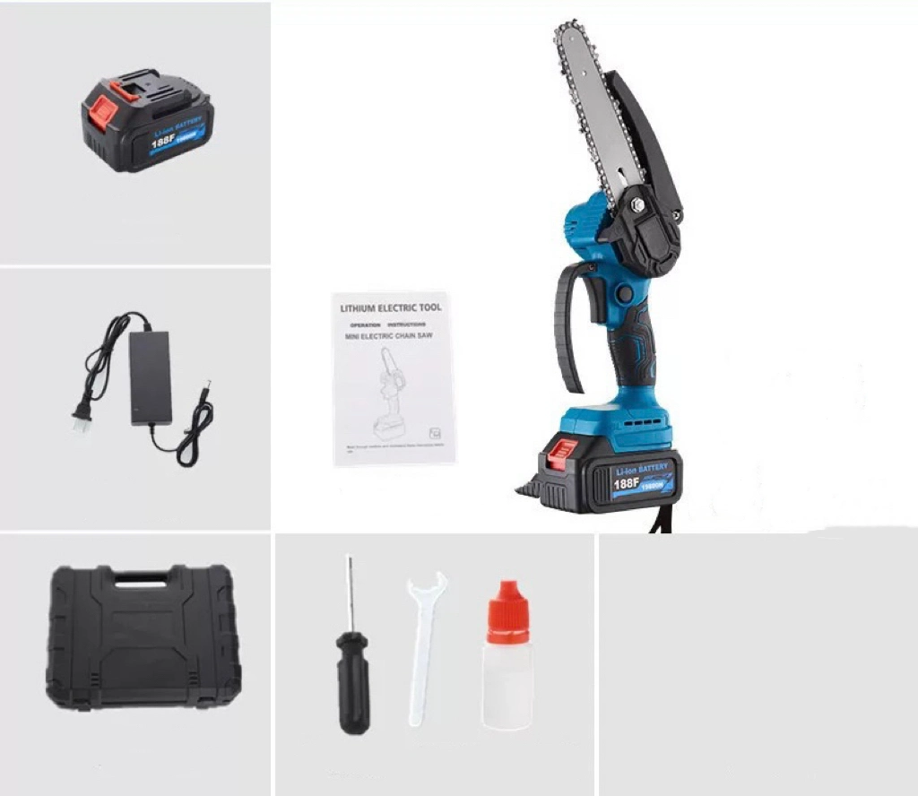 Mini Chainsaw Battery Powered Lithium Brushless Manual Trimming Cordless Chain Saw Rechargeable