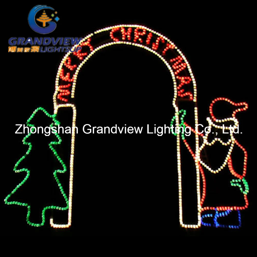 250cm Wide LED Santa Christmas Tree and Arch Door Motif Rope Lights