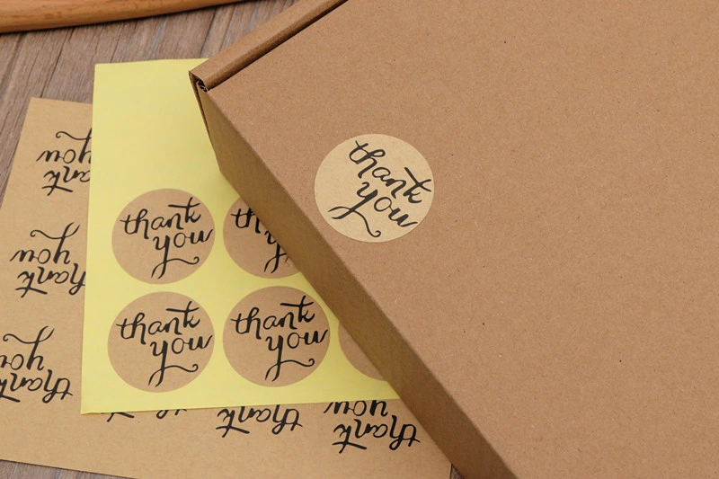 Thankyou Stickers Wholesale/Supplier Round Thank You Paper Seal 12 Pieces