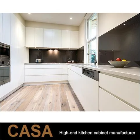 High Gloss мебель из дерева Custom шкафов белого цвета черный квартира маленькая кухня кабинет