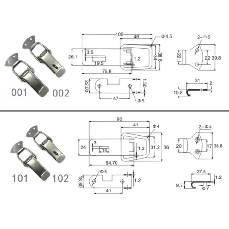 Stainless Steel Spring Buckles, Heavy Metal Buckles Accessories Metal Buckles Duck-Billed Bag