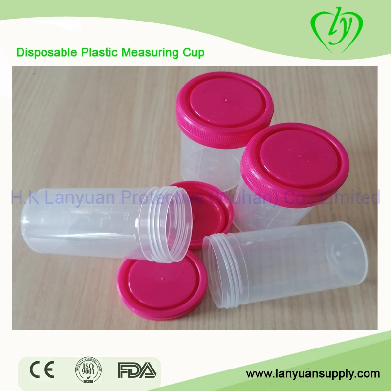 Sterile Urine Cup Plastic Specimen Tape Cover Measuring Cup