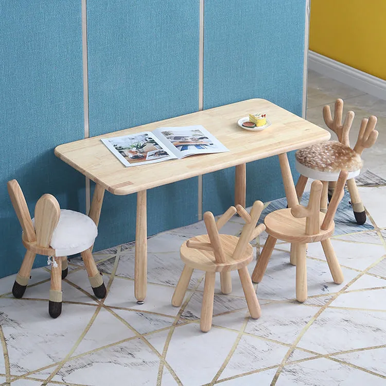 Wooden Kids Table and Chairs Furniture Desk