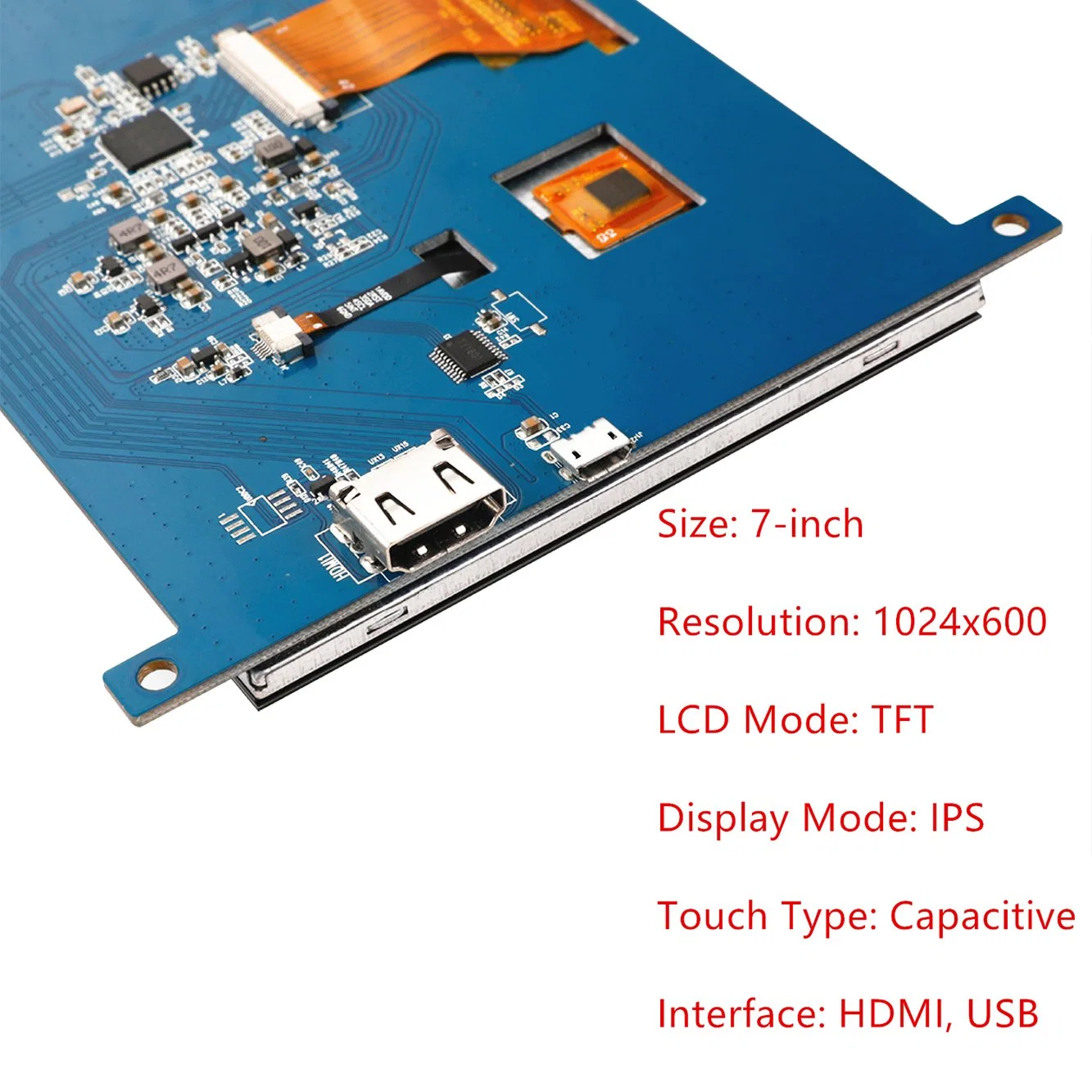 Adaptado de 7 pulgadas de 1024x600 HDMI panel LCD IPS Módulo de pantalla táctil de Raspberry Pi LCD TFT toque el Monitor