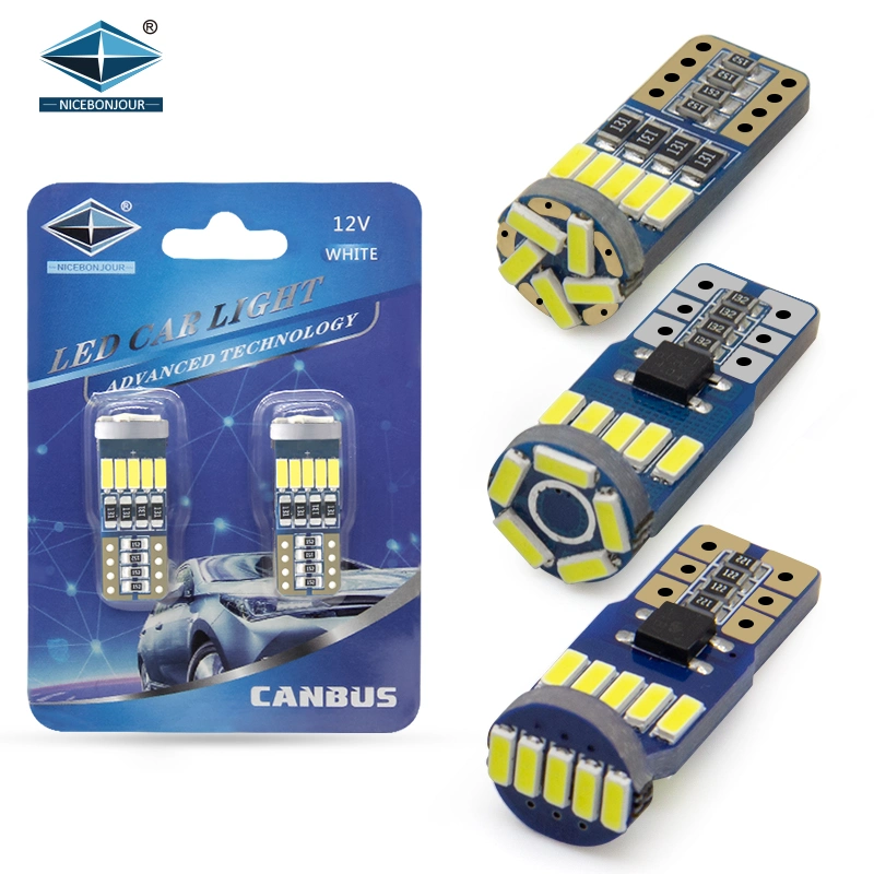 Commerce de gros de l'intérieur de T10 4014SMD 12V 24V Blanc Rouge Jaune 194 de la lampe témoin LED Canbus voiture