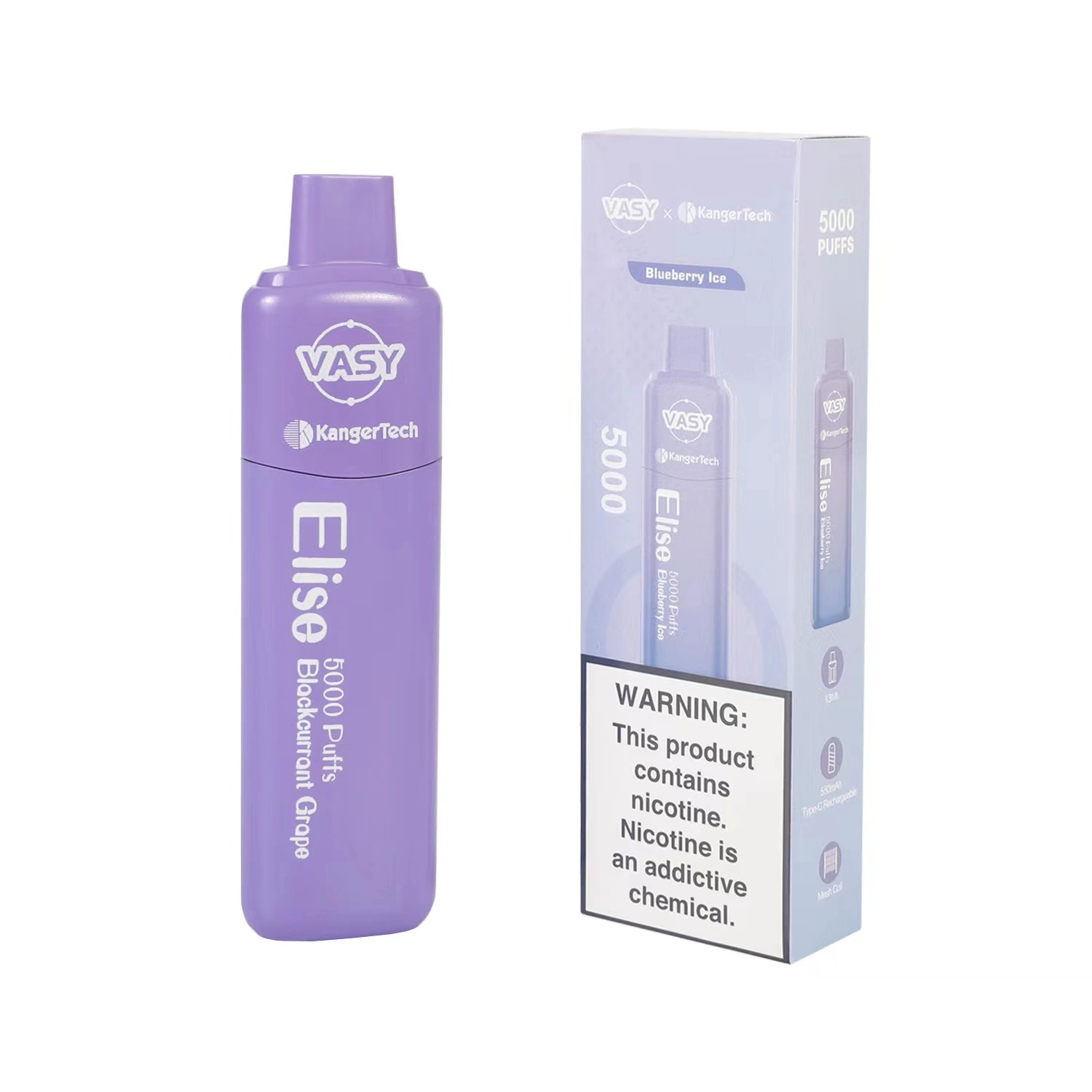 Electronic Cigarette Manufacturer Vasy Elise 5000 Puffs Top Selling in USA Disposable Vape Pen Rechargeable Atomizer