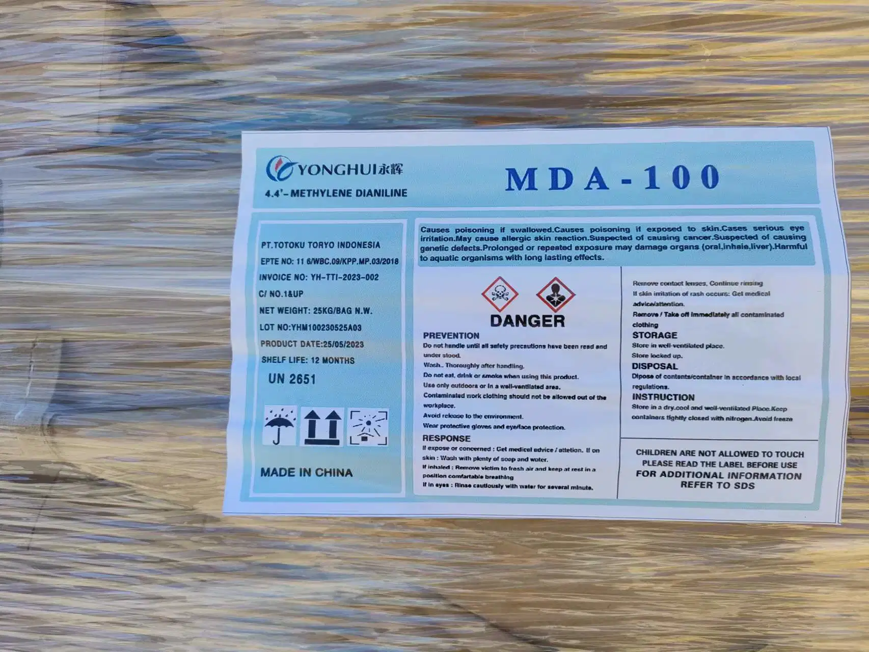 Résistance à haute température - Heze Yonghui - Ddm-4.4 Diaminodiphénylméthane - Moteurs électriques - Revêtements isolants - Émail de fil de polyester - CAS n° 101-77-9