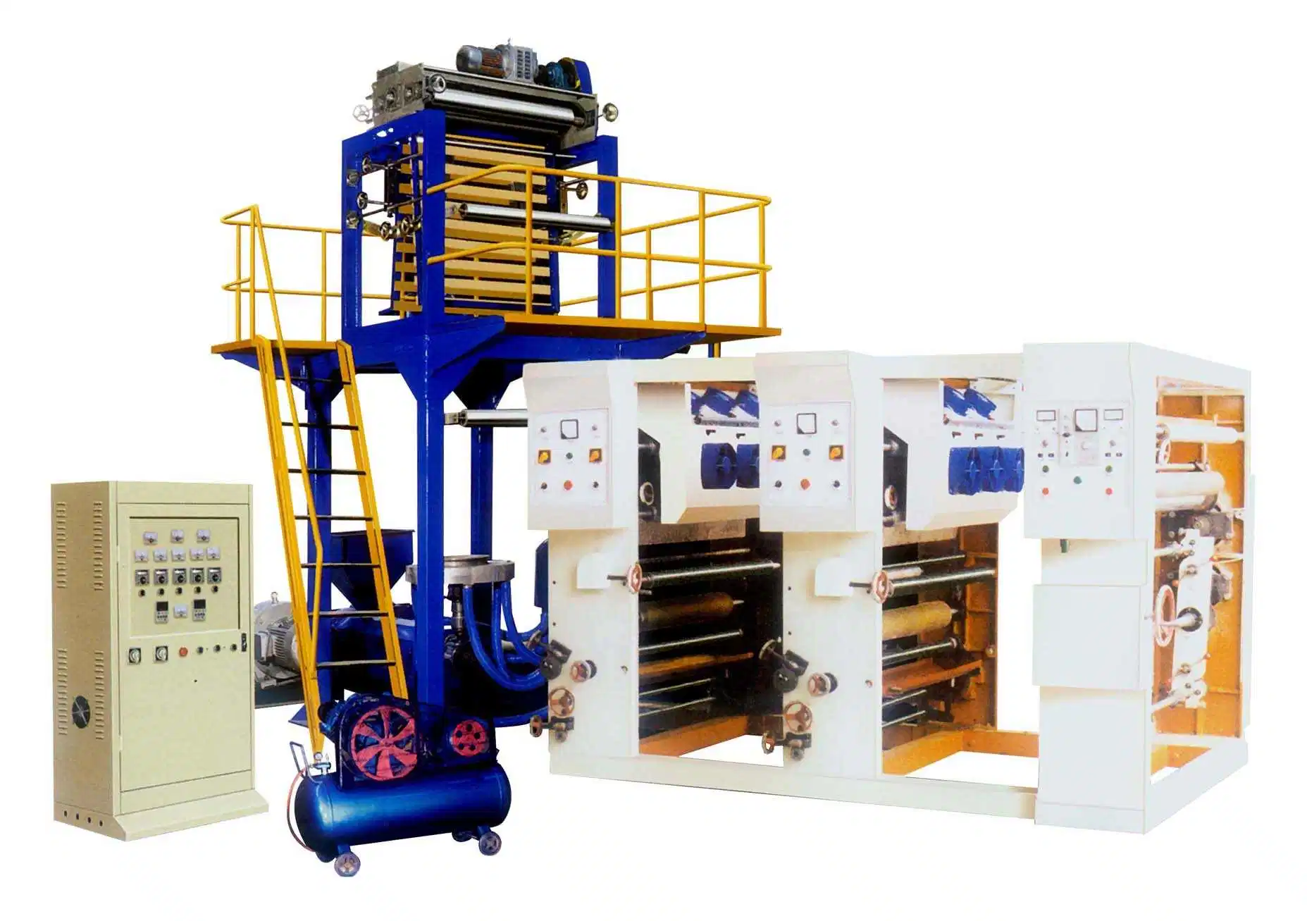 HDPE LDPE LLDP extrudeuse de film plastique machine d'impression Flexo en ligne