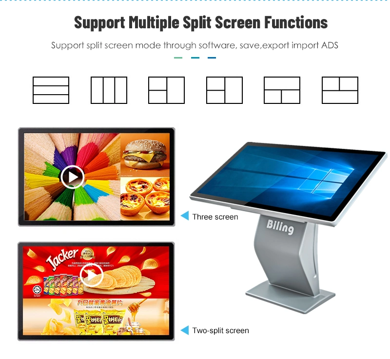 6K UHD 43 55 65 Ich ultraflaches horizontales LCD-Totem Kiosk 42 Zoll Kiosk Maschine Preis Vertikale Werbung Anzeige Interaktiv Digital Signage Touchscreen-Fernseher