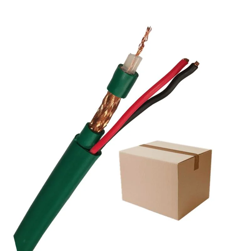 Green Coaxial Wire Kx6 +2c Coaxial with Power TV Cable