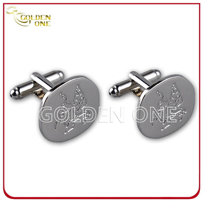 Factory Supply Personalized Metal Embossed Gold Plated Cufflink