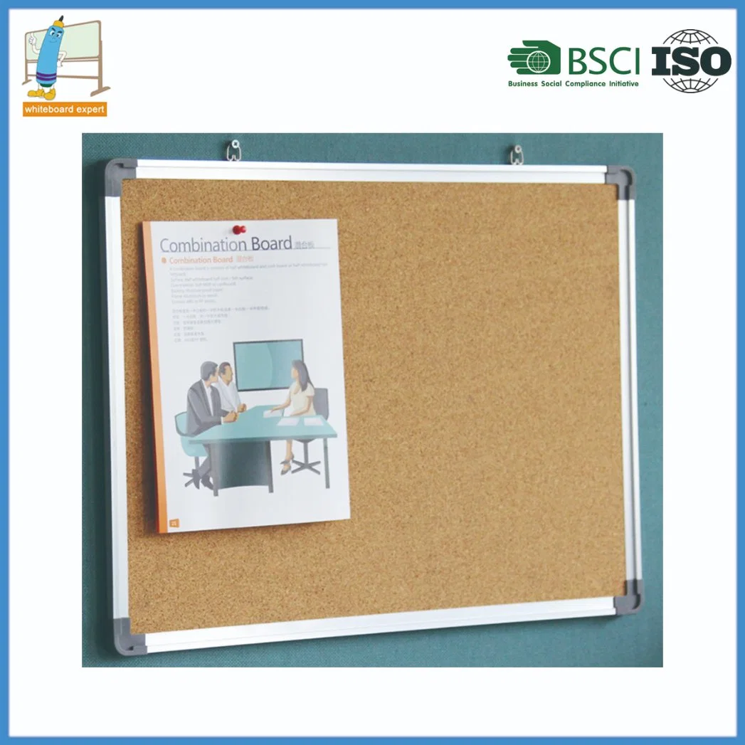 Wall-Mounted Office Cork Board Notice Bulletin Board with Aluminum Frame