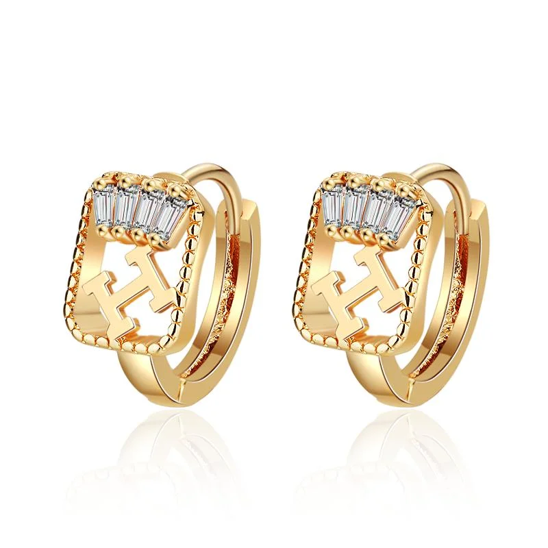 Wholesale/Supplier Custom Jewelry 18K Imitation Oro Laminado AAA Cubic Zirconia Earring