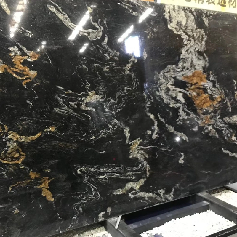 Piedra natural Negro y Oro Blanco/Rojo/Gris/Blanco/Rosa/Azul/Marrón Losa de Cuarzo/Mármol/Ónix/Granito para Encimera/Bancada/Mesada/Suelo/Pared Losa