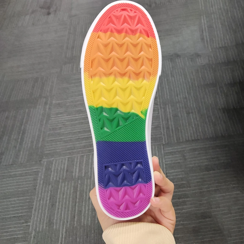 Sapatilhas de lona clássica de cano alto Rainbow Sole para mulher