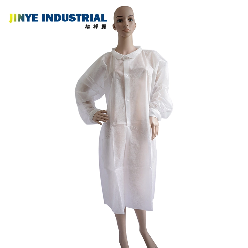 Disposable Doctor Coats SMS/Spunlace/PP Material Stretchable Medicallab Coats