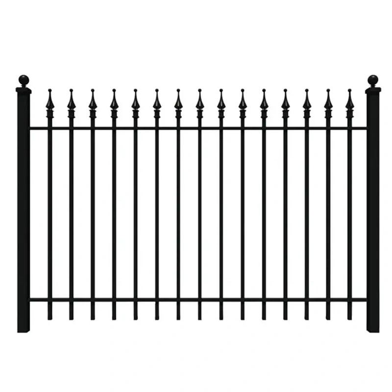 Decorative Black Powder Coated Wrought Iron Garden Garrison Fence