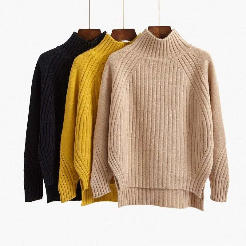 2023 Wholesale Custom Casual Winter Female Turtleneck Women Sweater Knitted Pullover for Women Knitwear