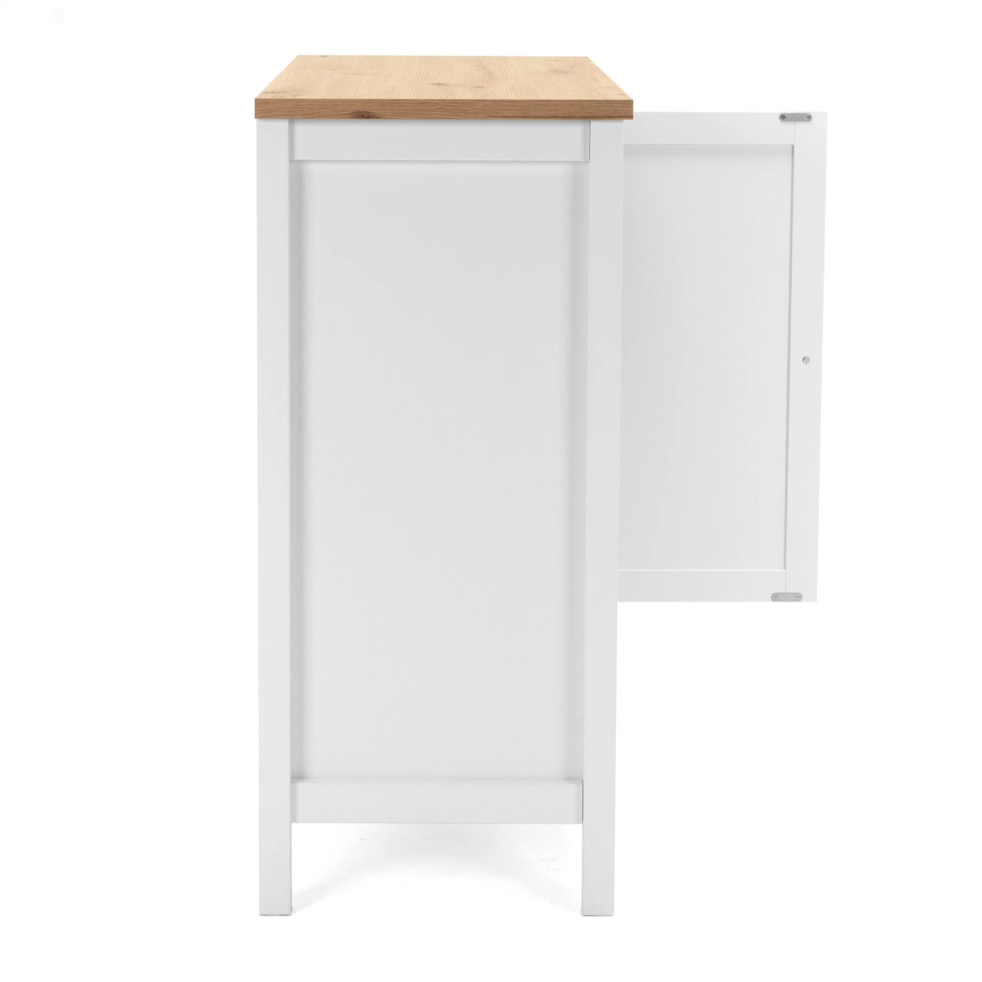 Nova Matte White MDF Living Room Console Table 2 Open Door Storage Sideboard Cabinet Dining Room Furniture