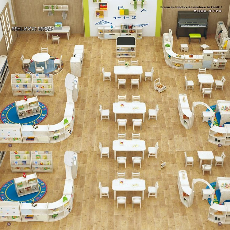 Diseños de serie el Rancho de la infancia preescolar guardería la guardería de plástico Mayorista de mobiliario escolar para niños