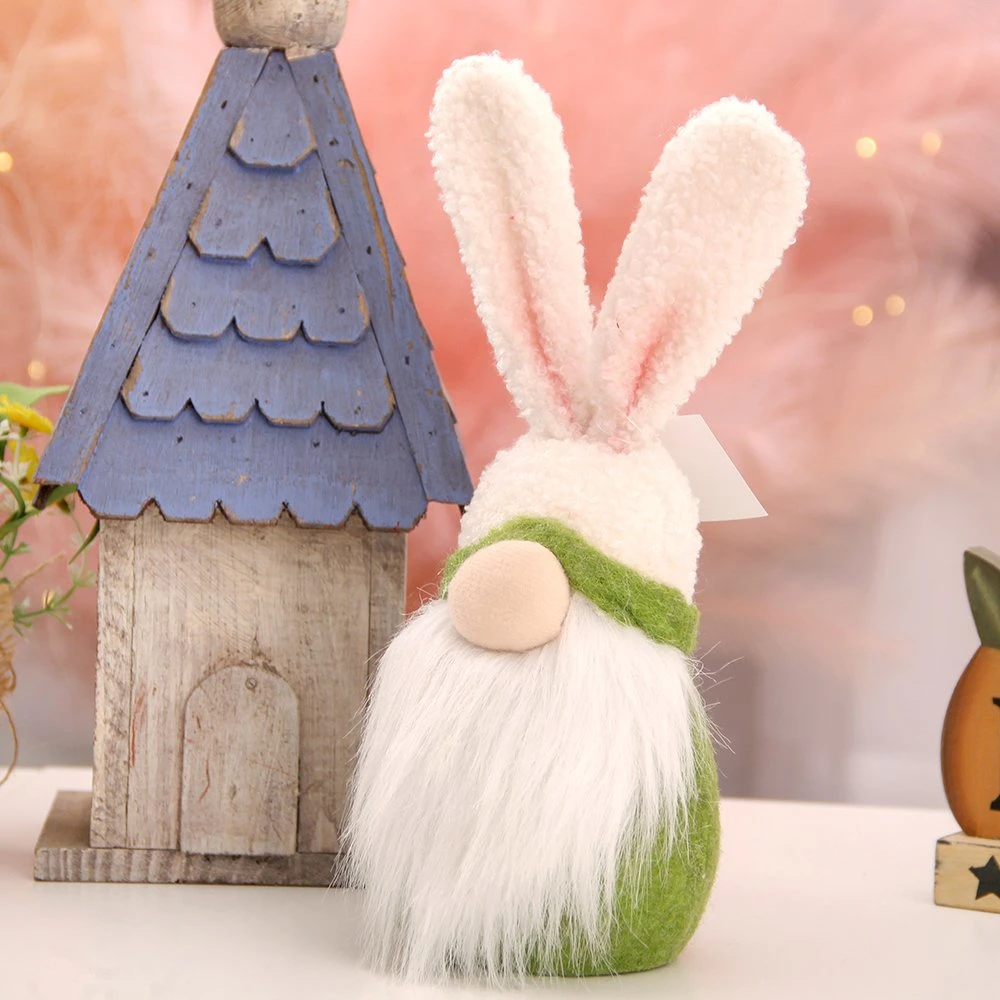 Vente chaude Décoration de fête de Pâques Lapin Oreilles Nain Poupée Mignonne Lapin de Pâques Elf Ornement Décor de Pâques Gnome sans visage.