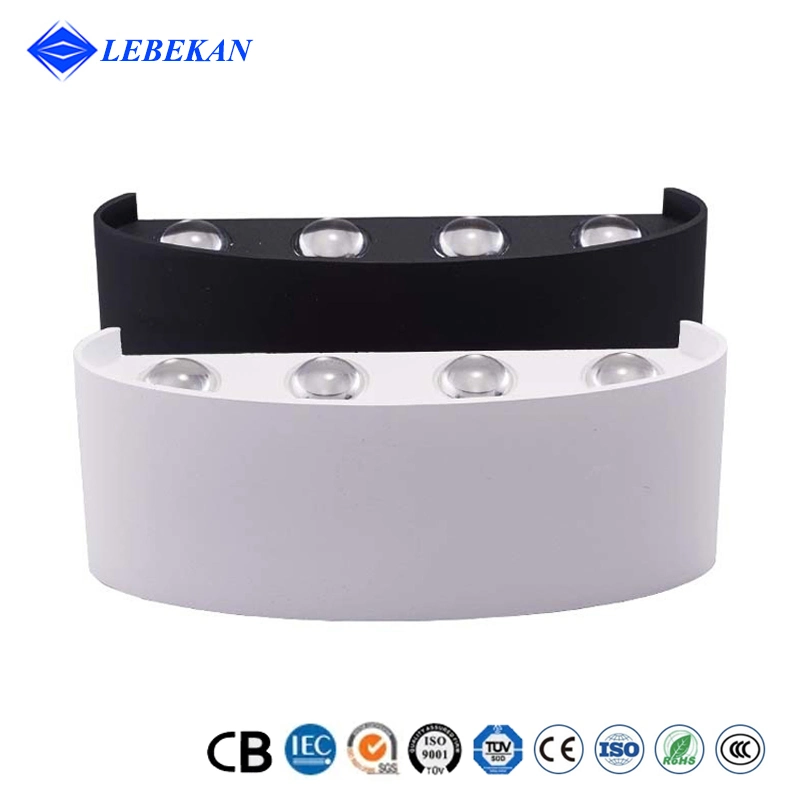 High Power LED Wall Light Aluminum Decoration Interior Lighting 2W 4W 6W 8W up and Down Waterproof Wall Light Outdoor Garden Wall Lamp