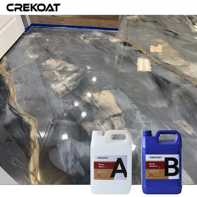 Unique Marble Metallic White Epoxy Floor for Interior Concrete Floors