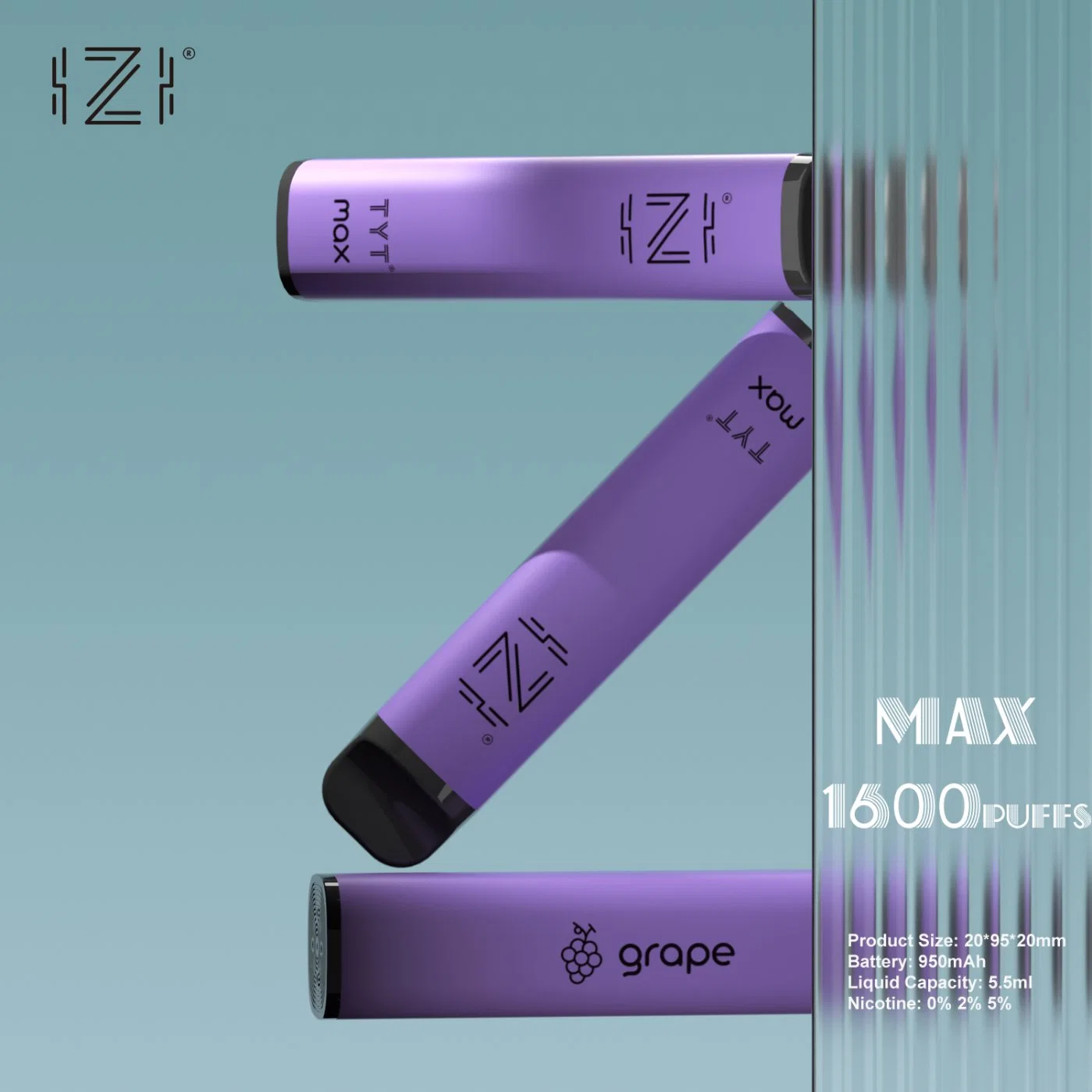 BMY Izi Max Wholesale E Cigarette 1600 Puff desechable VAPE 25 sabor de fruta Precio electrónico Hookah