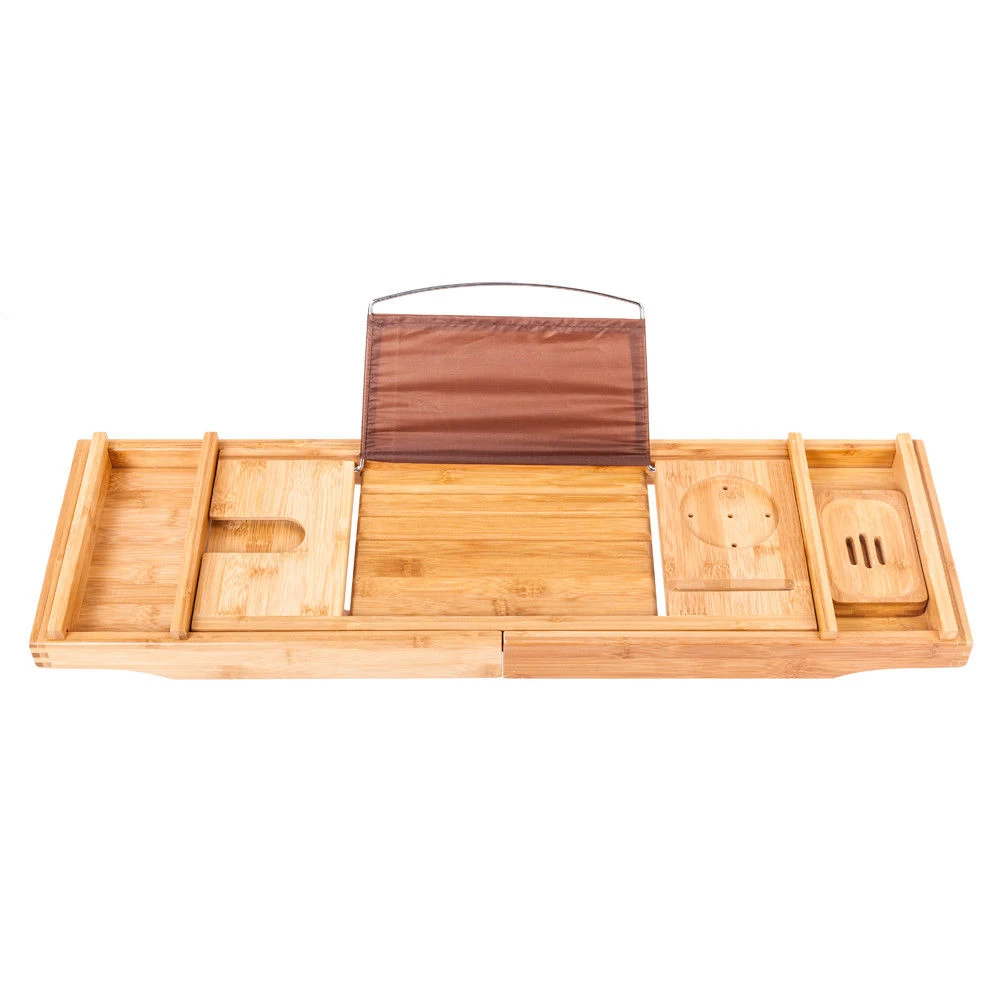 Bathtub Tray/Bathroom Caddy - Bath Table Accessories - Bamboo Trays for Tub - Bath Caddy/Bathtub Caddy/Bath Tray - 100% Bamboo