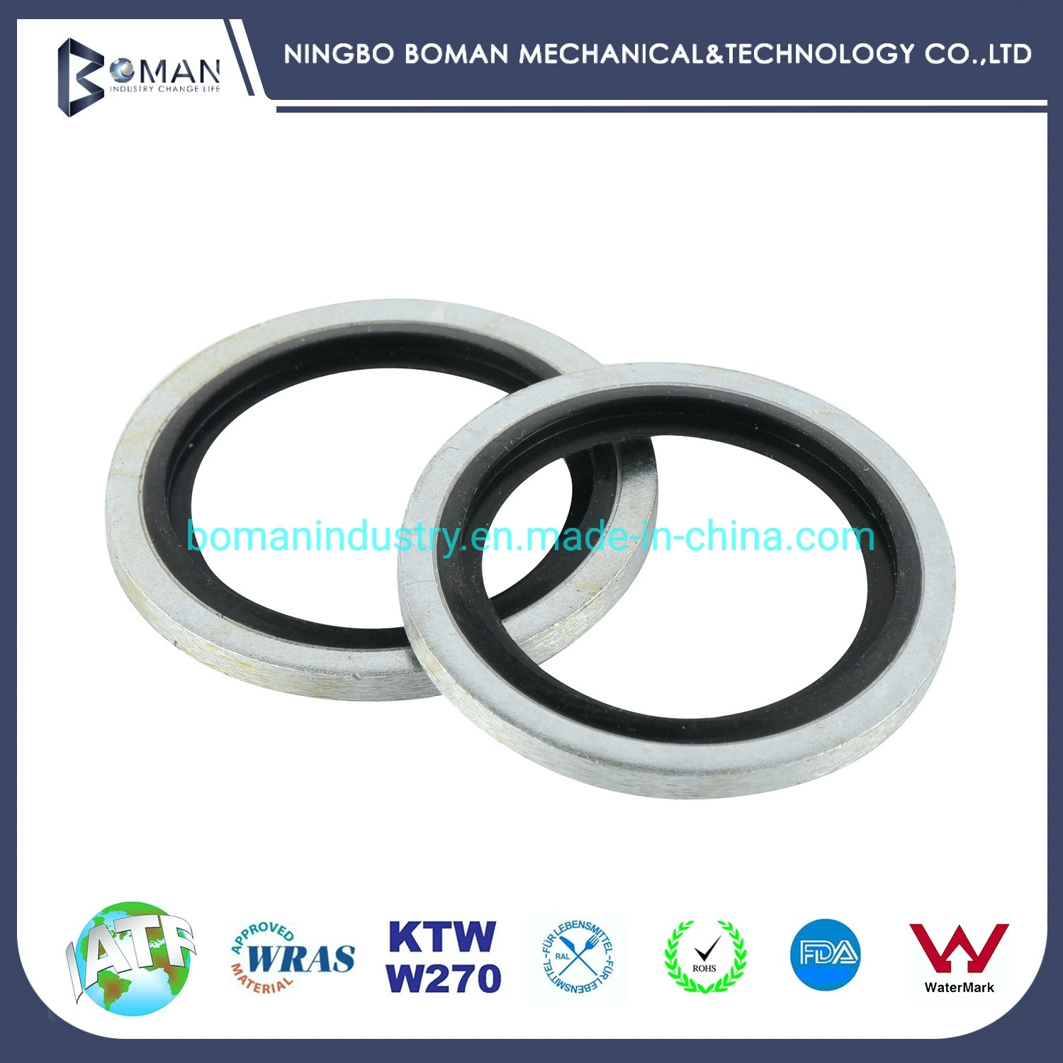 FKM EPDM Silicone O Ring Oil Seal Gasket Zinc Plated Bonded Seal