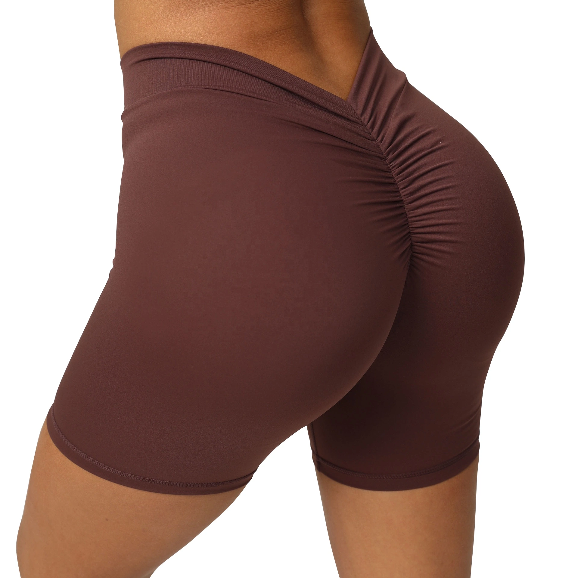 Wholesale Women Soft Comfortable Lightweight V Cut Scrunch Running Shorts Custom Short Leggings Gym Wear Sportswear