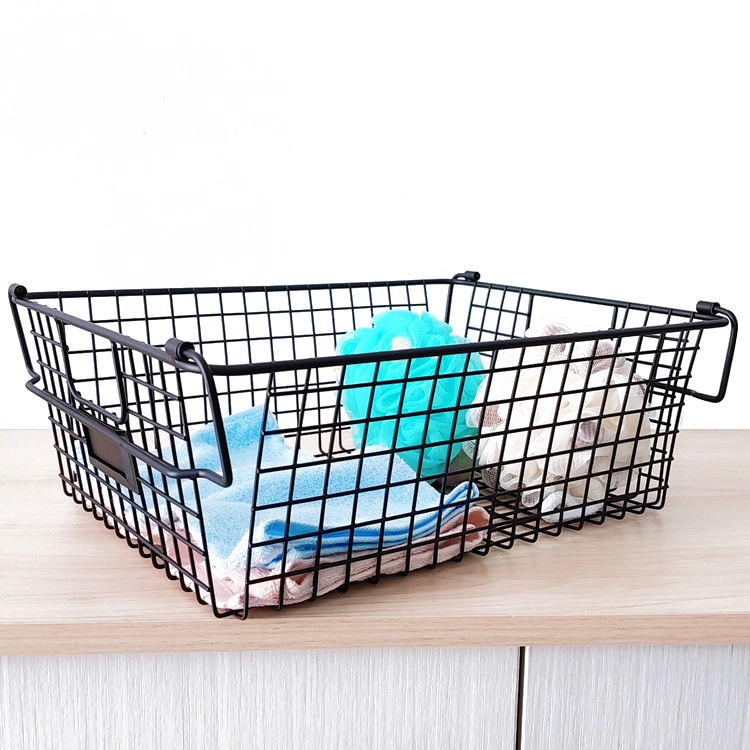 Stacking Storage Basket Fruit Vegetable Food Storage Bin Stackable Metal Wire Storage Basket Set for Kitchen Bathroom