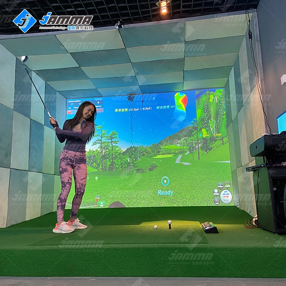 Simulation de golf virtuel projection d'écran Simulateur de golf jeu de golf intérieur Machine