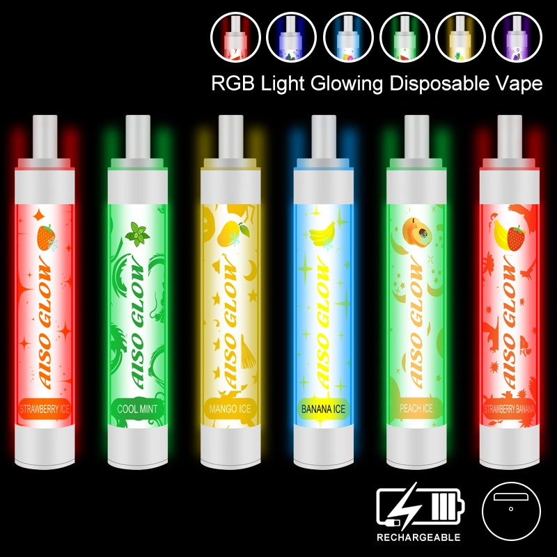 E-Liquid Vape 2600 ronda de bolitas de punta de goteo intermitente RGB recargable