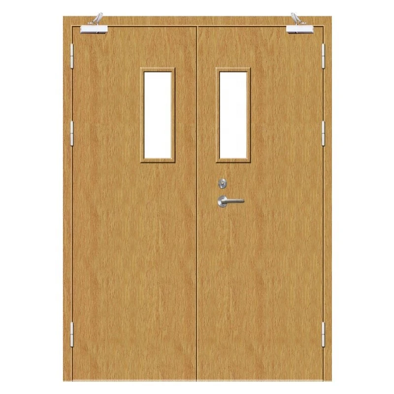 Acoustic Wooden Fire Rated Door Interior Fireproof Wood Door for Hotel, Hospital