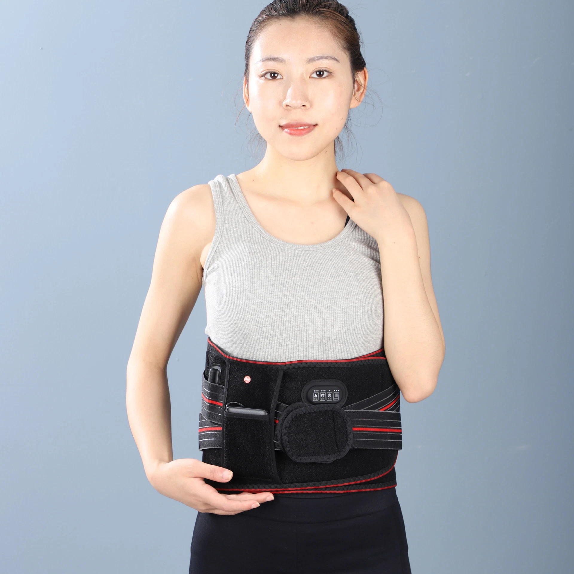 Wholesale Medical Adjustable Heating Lumbar Brace Massager Electrotherapy Waist Support