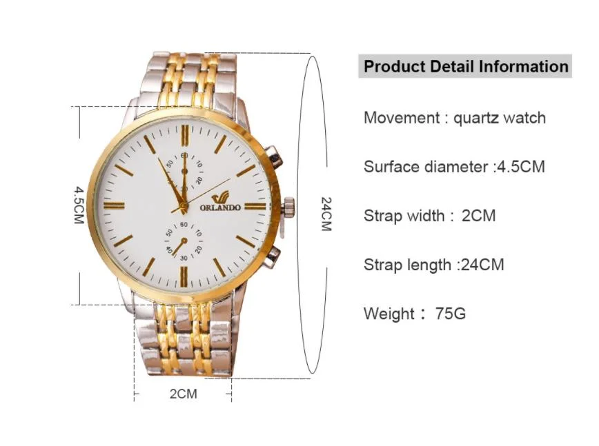 Montre de travail en alliage Quartz pour hommes