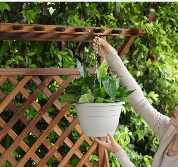 Eco-Friendly Pots de fleurs suspendus avec trou de drainage 3 crochets en métal Panier suspendu rond pour plantes d'intérieur (DP-20-1)