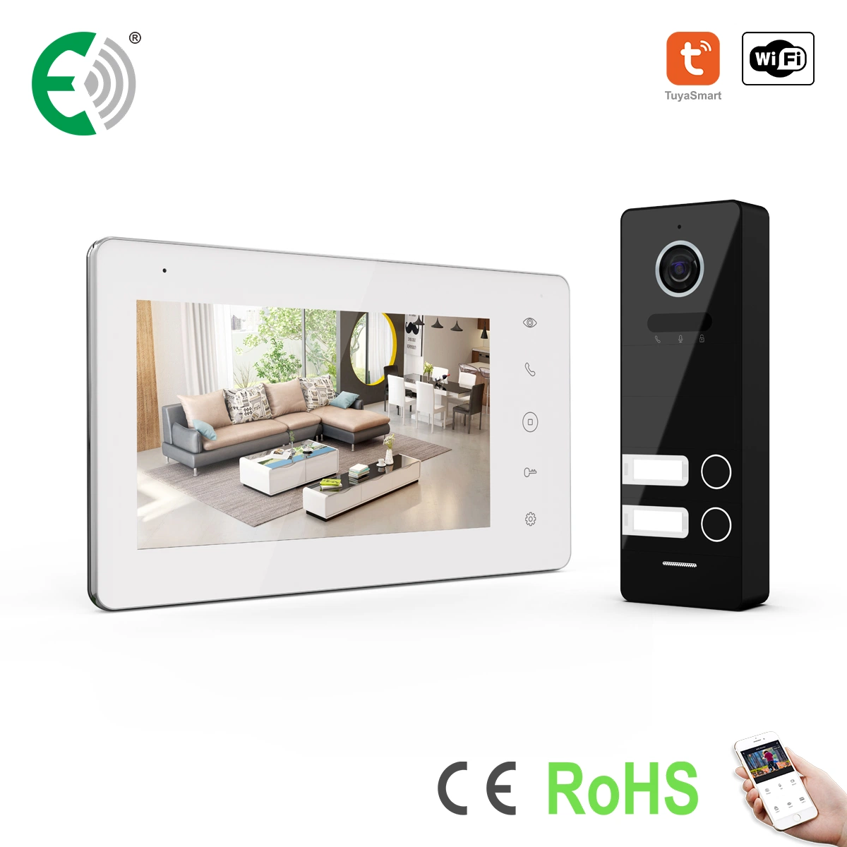 2 Wire IP&WiFi Video Doorphone with Touch Screen Villa and Department