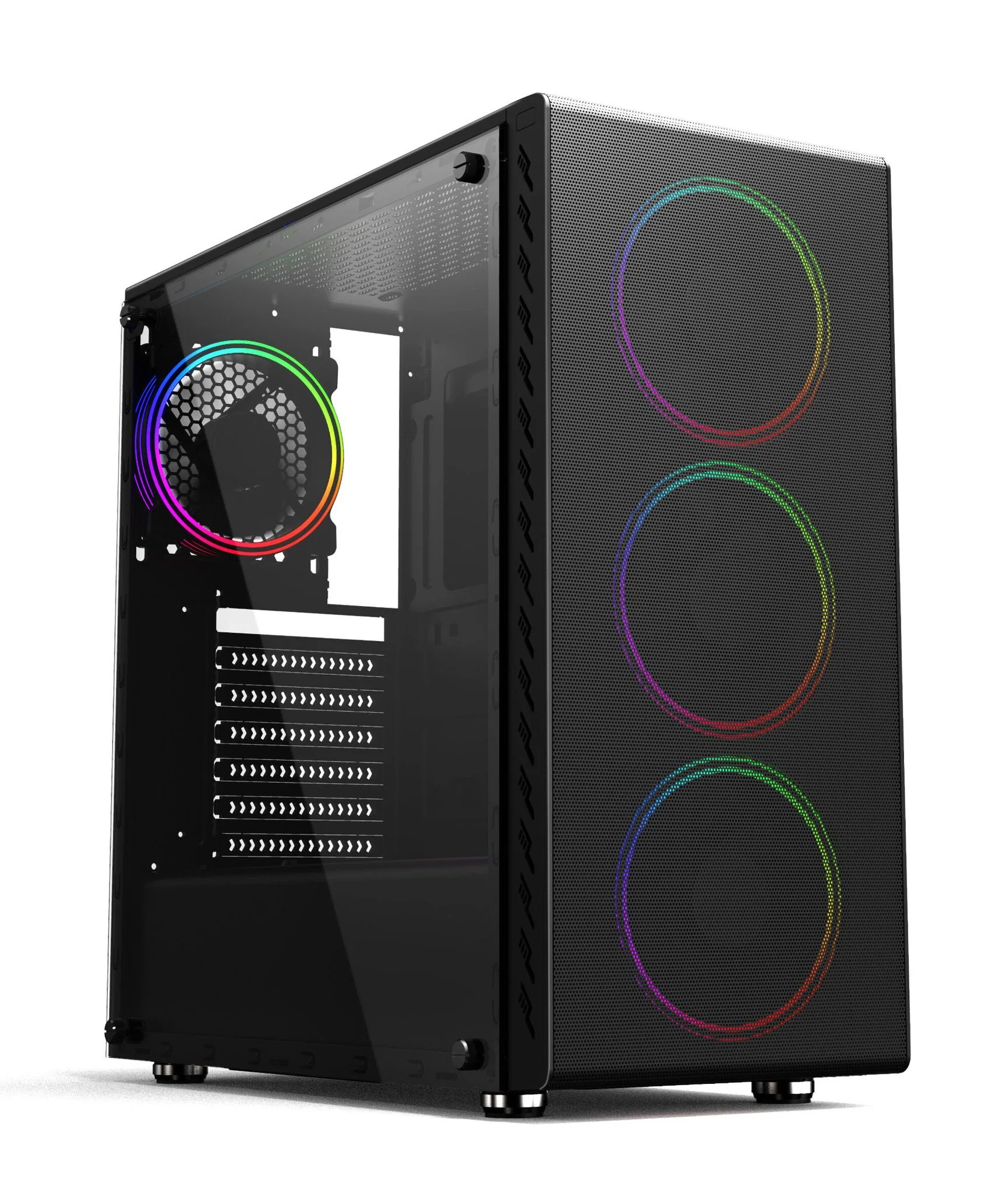 Hot Sale ATX Gaming Case piezas de computadora PC Case Con diseño de malla de acero