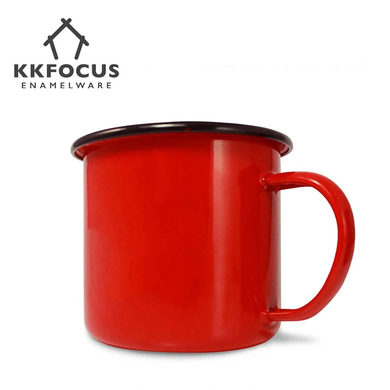 Mug à motif café en émail avec couleurs et décalcomanies personnalisées