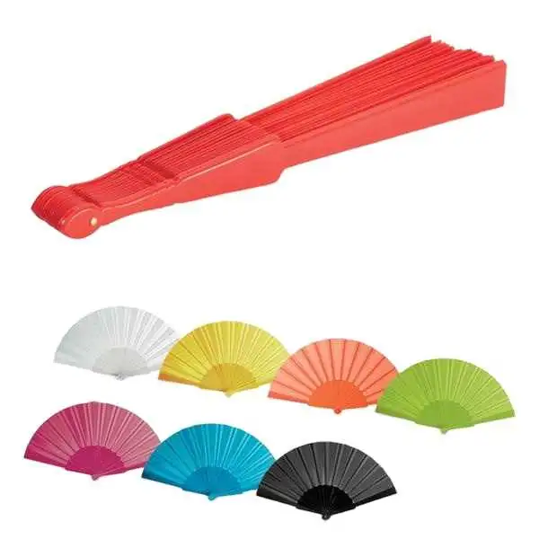 Plastic Bone Fan Silk Cloth Blank Folding Fan Chinese Style Dance Fan Pure Color Taichi Plain Morning Exercise DIY Craft Paint