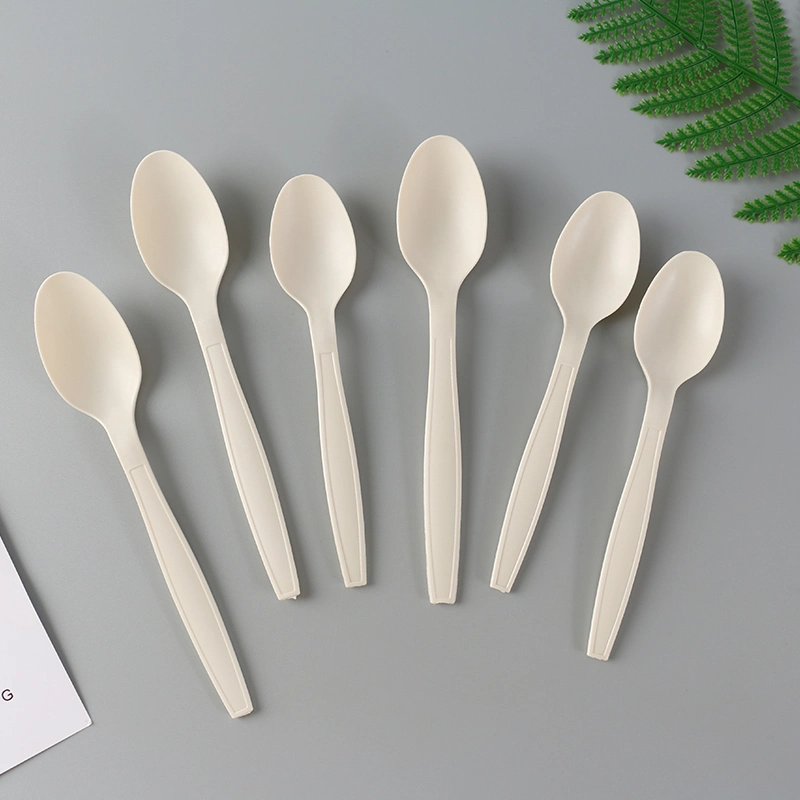 Biodegradable White Color Disposable Cutlery Set Corn Starch Spoon for Dinner