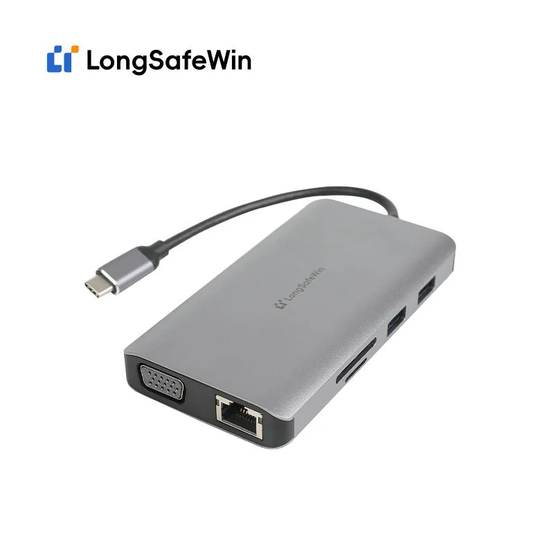 Multifunktions-Home OTG Computer HDMI VGA Multiport USB C 8 Ports 3,0 Hub 2,0 SD Typ C Mac Mini M1 VGA