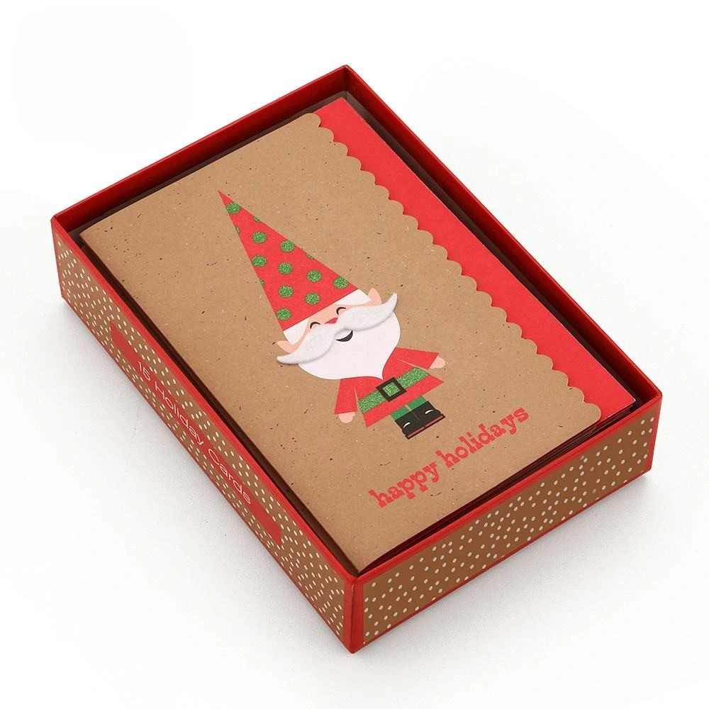 Kraft Paper Holiday Merry Christmas Greeting Cards with Envelopes Set Box