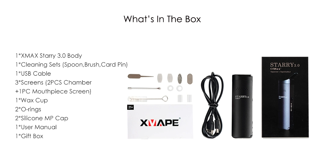 Pocket-Sized & Efficient Vapor Pen Xmax Starry 3.0 Dry Herb and Wax Vaporizer Wholesale/Supplier Vape Pen