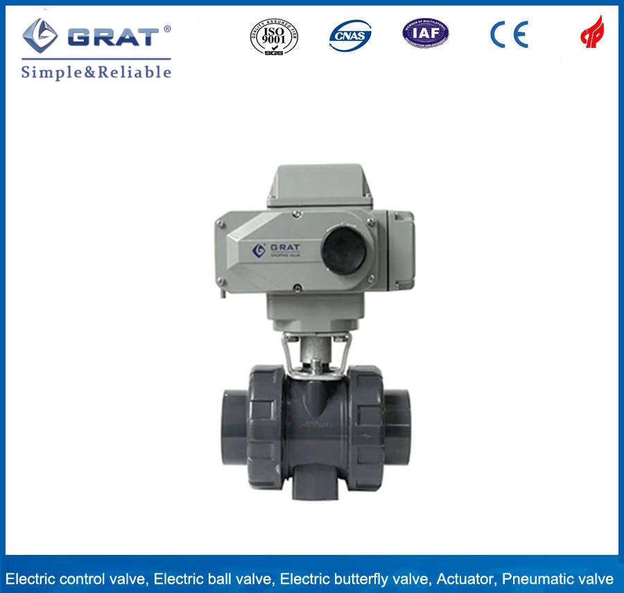 2 Way Full Port 24V DC Motor Operated UPVC Plastic True Union Ball Valve