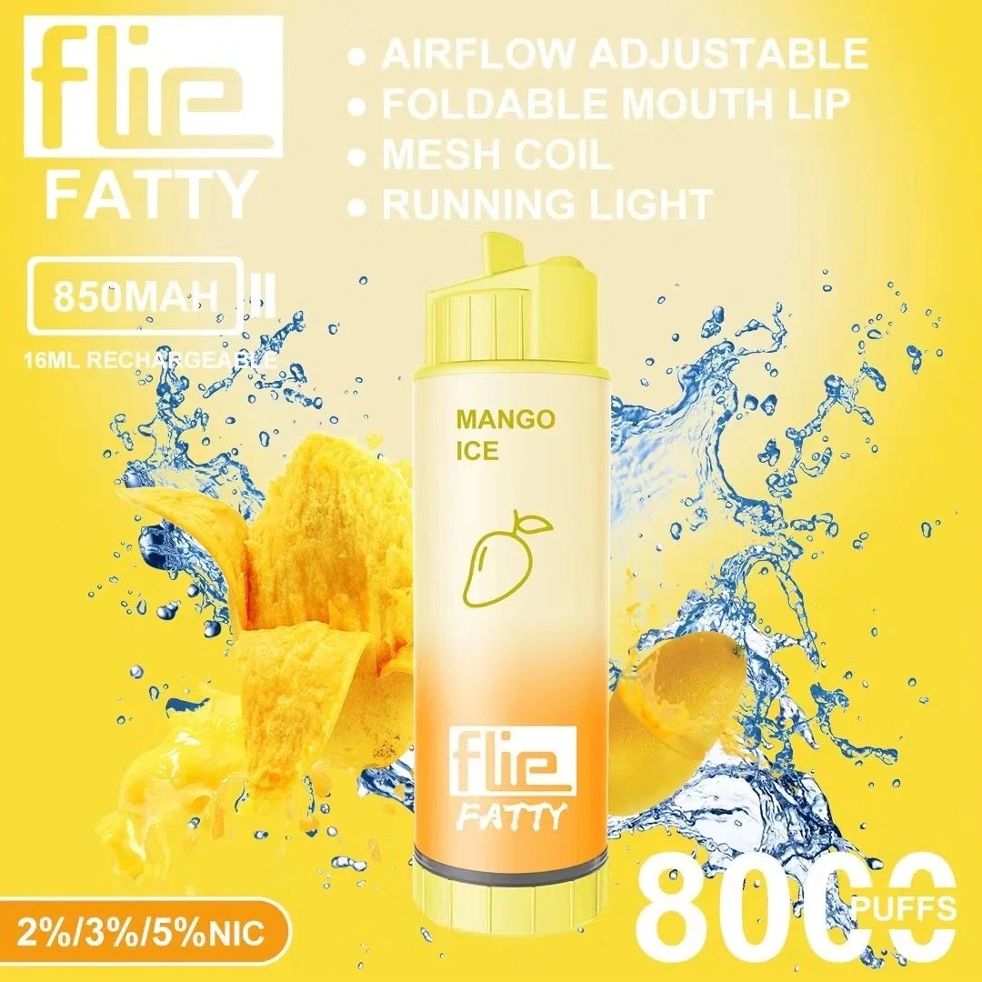 Auténtico Flie desechables grasos E cigarrillos 8000 inhalaciones Vape Pen 18ml Pre-Filled las vainas de la bobina de malla de 850mAh Batería Recargable vaporizadores