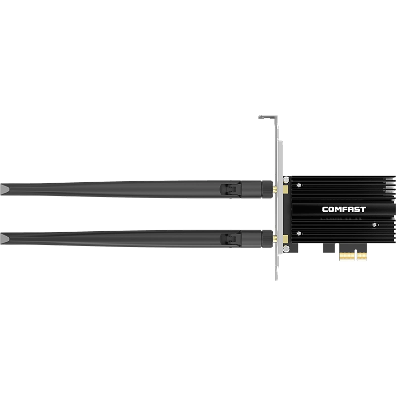 WiFi6e Tri-Band Gigabit WiFi Adapter High-Gain Antenna Comfast Bluetooth 5.2 PCI-E Wireless Network Card